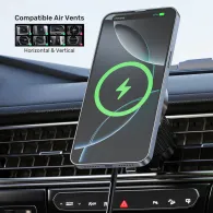 Ładowarka samochodowa Unitek Qi2 Magnetic Wireless Car Charger P1404ABK01 - do 15W, Czarna