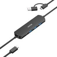 Przełącznik KVM Unitek USB 10Gbps KVM Hub U1344ABK01 - 2 urządzenia, 3x USB-A, Czarny