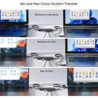 Przełącznik KVM Unitek USB 10Gbps KVM Hub U1344ABK01 - 2 urządzenia, 3x USB-A, Czarny