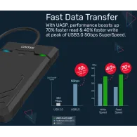 Obudowa na dysk Unitek DiskGuard Raiden 2.5" USB-C Y-3036A - USB-C 3.2 Gen 1 5Gbps, Czarna