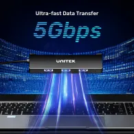 Hub USB Unitek USB-A Y-3145C - 4x USB-A 3.2 Gen 1, 1x Micro USB, Czarny