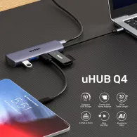 Hub USB Unitek uHUB Q4 4-in-1 USB-C H1112EGY01 - 4x USB-A 3.2 Gen 2, Szary
