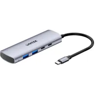 Hub USB Unitek uHUB Q4 4-in-1 USB-C H1112DGY01 - 2x USB-C 3.2 Gen 2, 2x USB-A, Szary