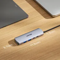Hub USB Unitek uHUB Q4 4-in-1 USB-C H1112DGY01 - 2x USB-C 3.2 Gen 2, 2x USB-A, Szary