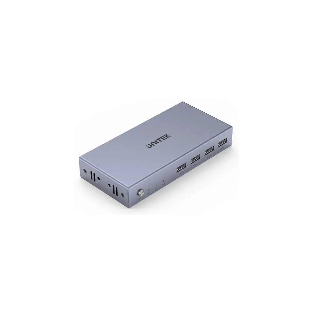 Przełącznik KVM Unitek HDMI KVM Switch 2 In 1 Out V307A - 2x USB-A 2.0, 2x HDMI 2.0, Szary