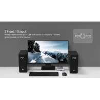 Przełącznik KVM Unitek HDMI KVM Switch 2 In 1 Out V307A - 2x USB-A 2.0, 2x HDMI 2.0, Szary