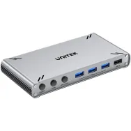Przełącznik KVM Unitek USB-C 10Gbps HDMI Split-Screen KVM Switch D1118AGY01-EU - 5x USB-A, Szary