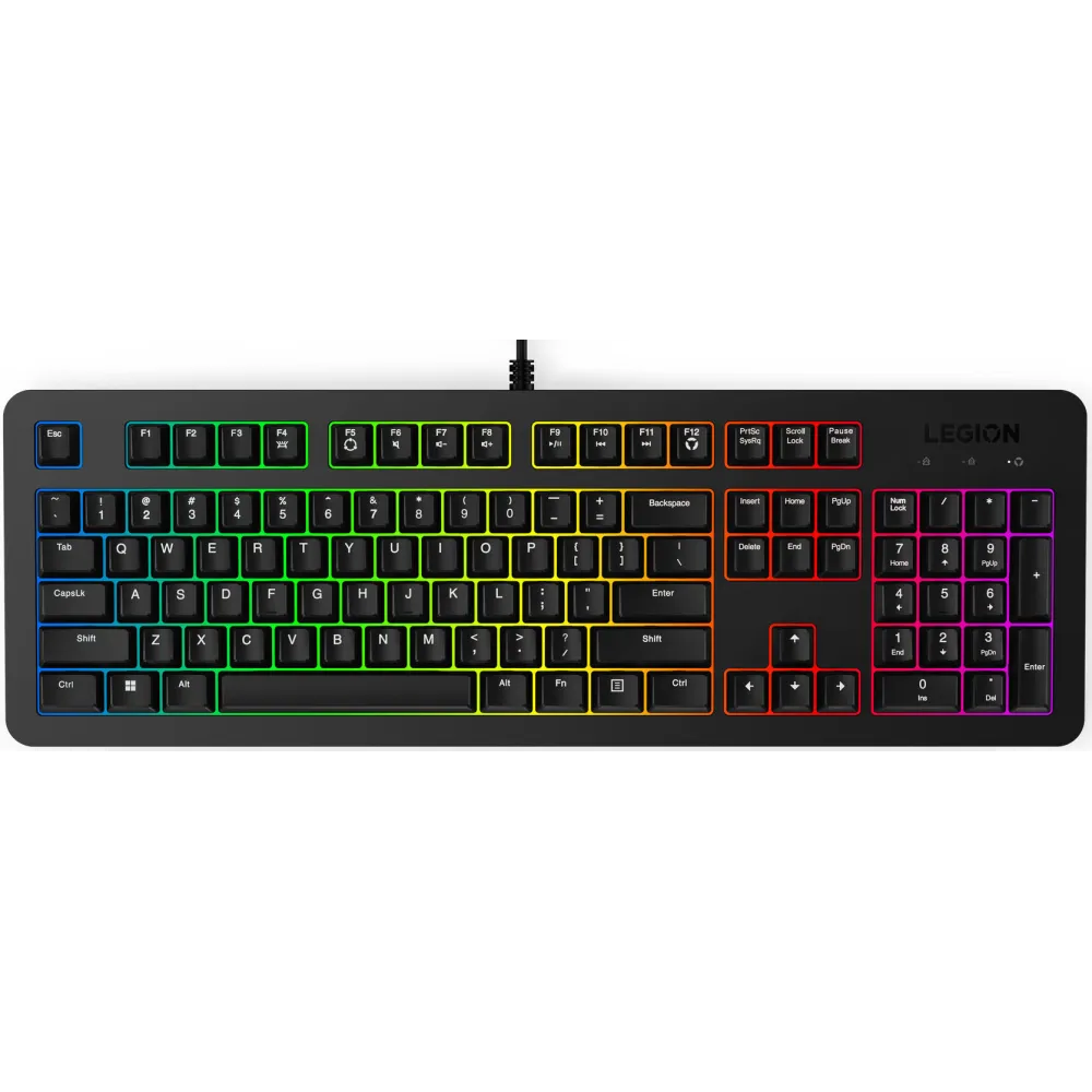 Klawiatura przewodowa Lenovo Legion K310 RGB Gaming Keyboard GY41N91873 - US English, Czarna