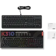 Klawiatura przewodowa Lenovo Legion K310 RGB Gaming Keyboard GY41N91873 - US English, Czarna