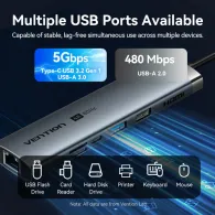 Replikator portów Vention 8-in-1 USB-C Docking Station TGUHB -