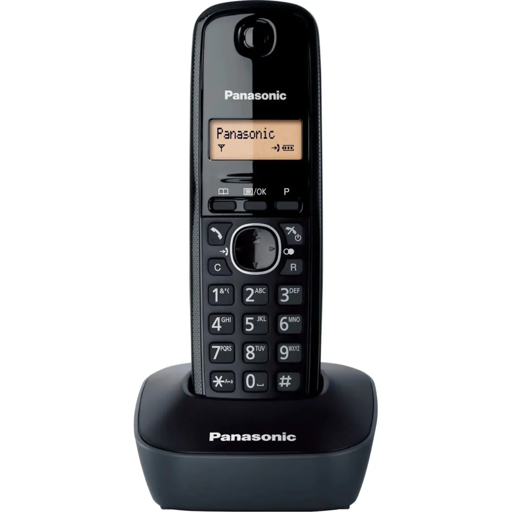 Telefon stacjonarny bezprzewodowy Panasonic KX-TG1611PDH - Ekran 1,25", Czarny