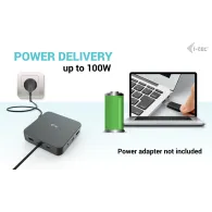 Stacja dokująca i-tec USB-C HDMI Dual DP Docking Station C31TRIPLE4KDOCKPDPRO - Power Delivery 100 W