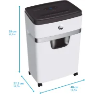 Niszczarka HP OneShred 12CC 581831 - 12 kartek, P-5, 25 l, Czarna|Biała