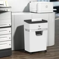 Niszczarka HP OneShred 12CC 581831 - 12 kartek, P-5, 25 l, Czarna|Biała
