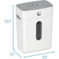 Niszczarka HP OneShred 12CC HPN280108CCON-14 - 8 kartek, P-4, 15 l, Czarna|Srebrna