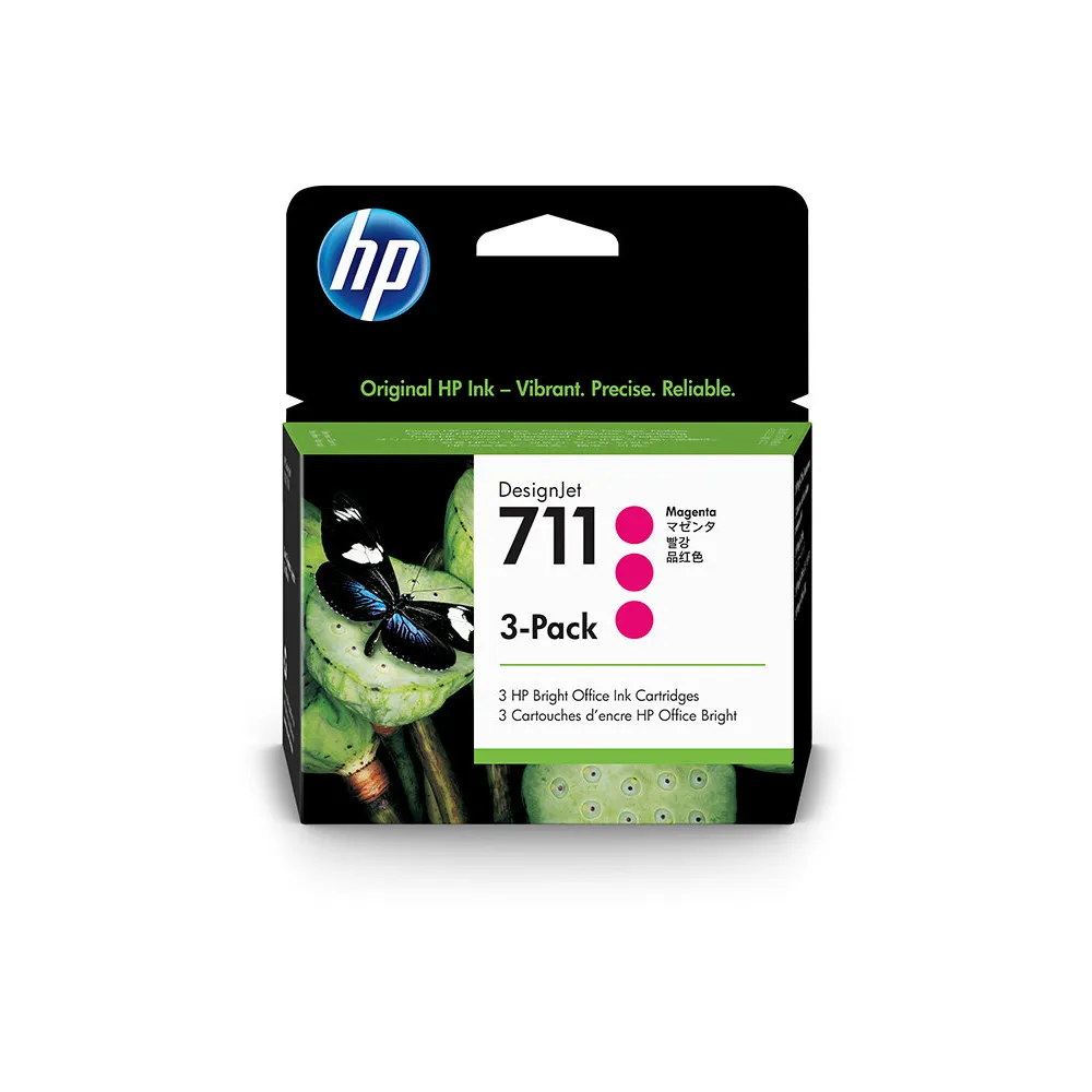 Tusz HP 711 3-pack Magenta CZ135A - Oryginał