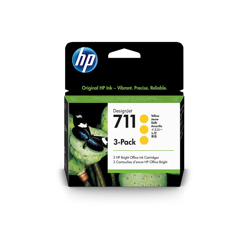 Tusz HP 711 3-pack Yellow CZ136A - Oryginał