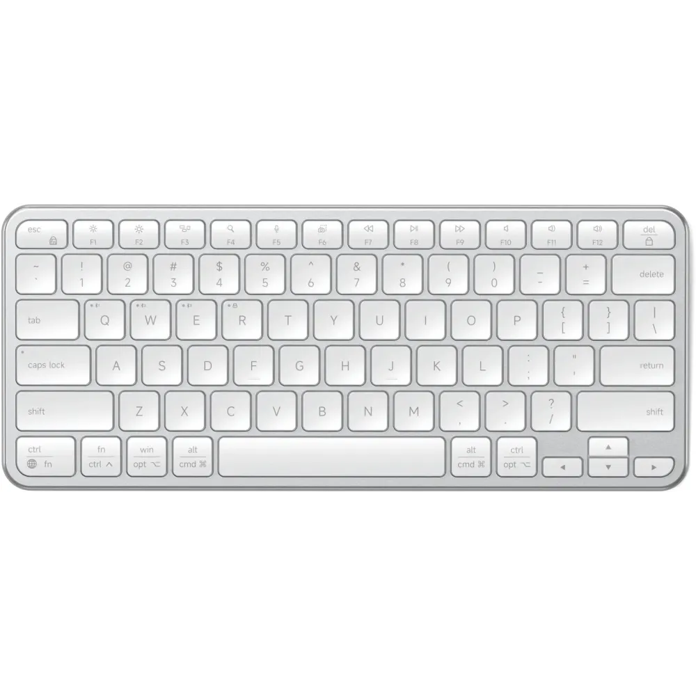 Klawiatura bezprzewodowa Satechi Slim EX1 Wireless Keyboard ST-KEX1S-EN - Bluetooth do trzech urządzeń, USB-C, Srebrna