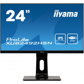 Monitor iiyama ProLite XUB2492HSN-B1 - 23,8", 1920x1080 (Full HD), 75Hz, IPS, 4 ms, pivot, USB-C, Czarny - zdjęcie 9