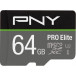 Karta pamięci PNY PRO Elite MicroSDXC 64 GB Class 10 P-SDU64GV31100PRO-GE - Szara, Czarna