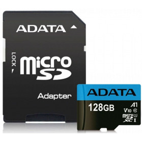 Karta pamięci ADATA Premier 128GB UHS1/CL10/A1 + adapter AUSDX128GUICL10A1-RA1 - Czarna