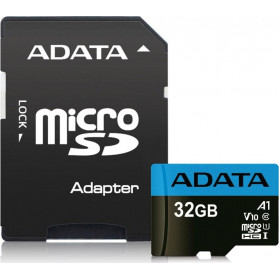 Karta pamięci ADATA Premier MicroSDHC 32 GB Class 10 + adapter AUSDH32GUICL10A1-RA1 - Czarna