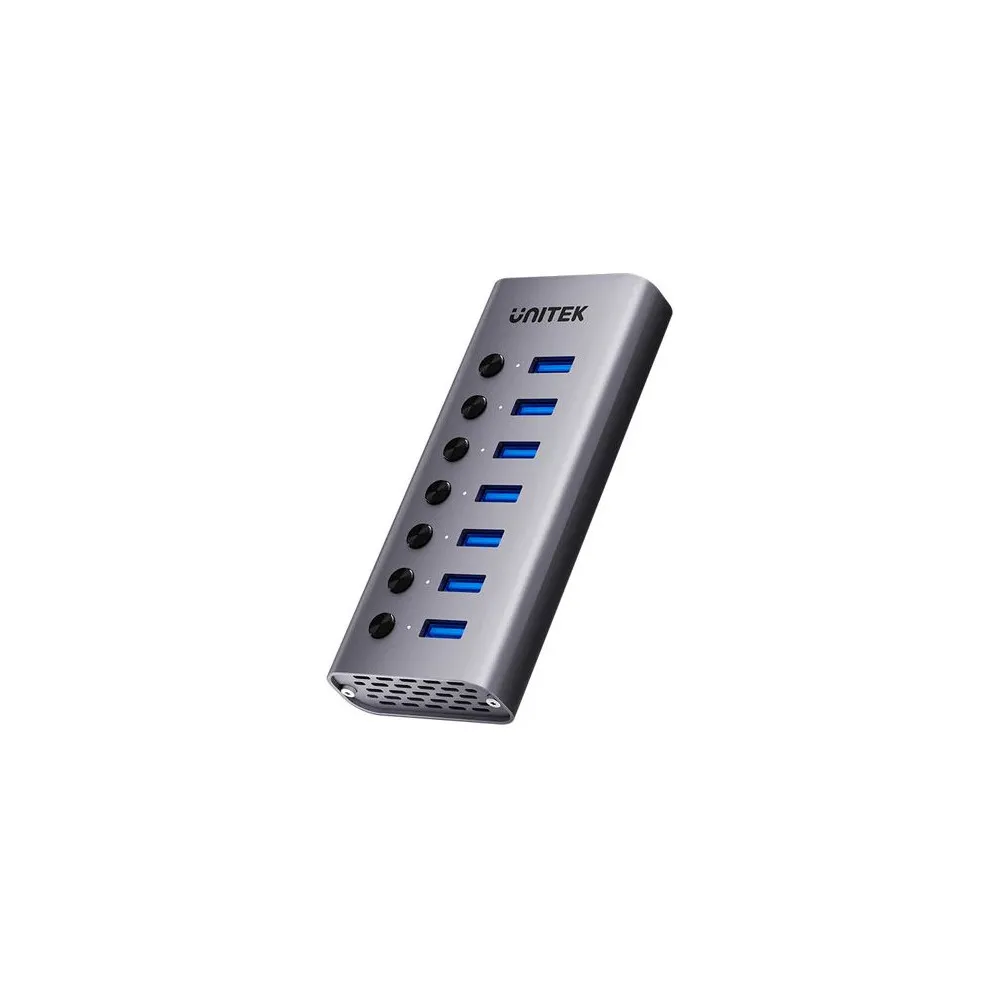 Hub Unitek 7-in-1 Individual Switches Hub H1314A01-EU - USB-C, 7x USB-A, Szary
