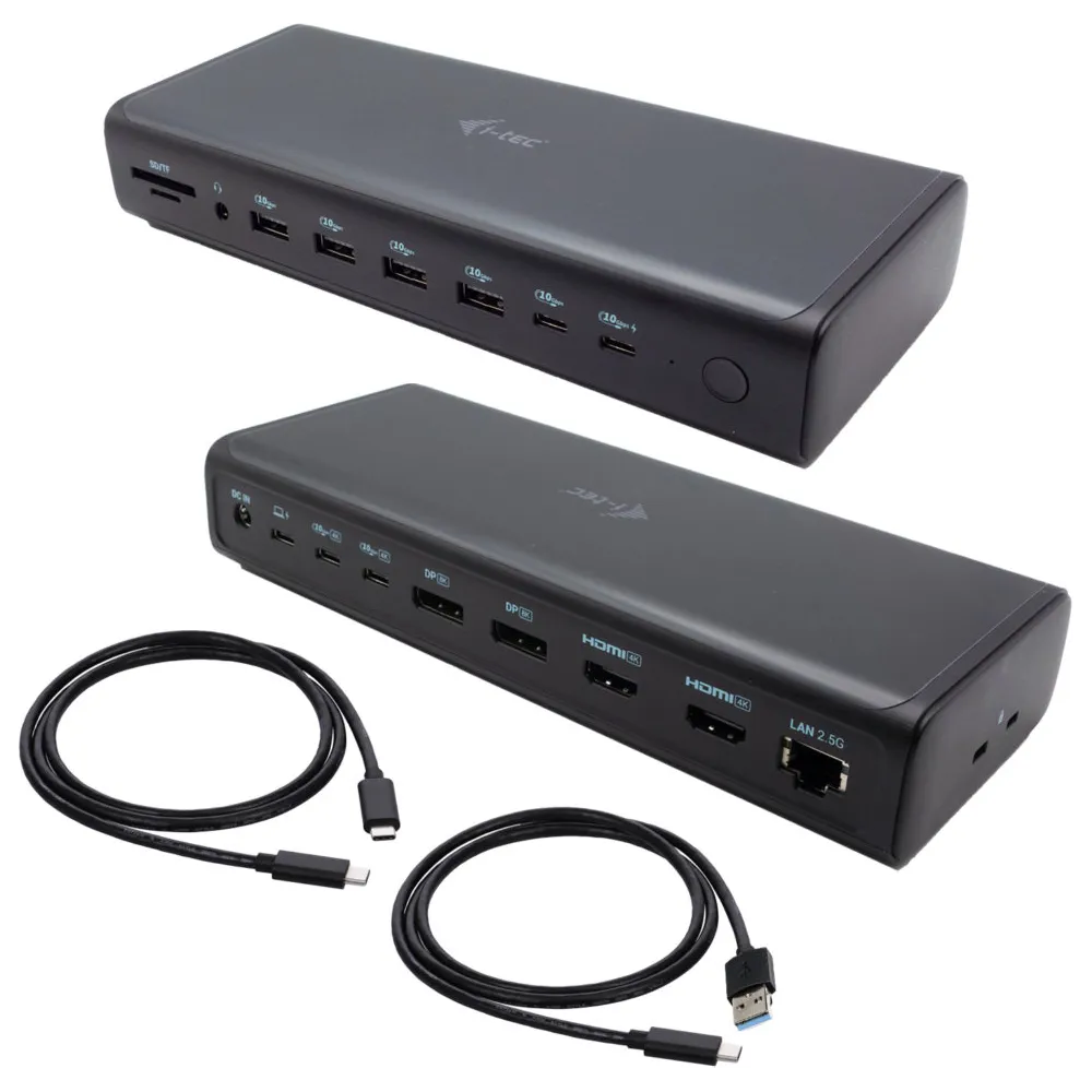 Stacja dokująca i-tec Universal 6x 4K/60Hz Display Docking Station CA6MONITORDOCKPD - PD 140W, Czarna