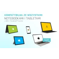 Stacja dokująca i-tec USB-C Metal Ergonomic 4K 3x Display Docking Station C31FLATPRO100 - PD 85 W, Zasilacz 100 W, Czarna