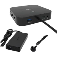 Stacja dokująca i-tec USB-C HDMI DP Docking Station C31DUALHDMIDPD100 - PD 100 W, Zasilacz 100 W, Czarna