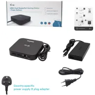 Stacja dokująca i-tec USB-C HDMI DP Docking Station C31DUALHDMIDPD100 - PD 100 W, Zasilacz 100 W, Czarna