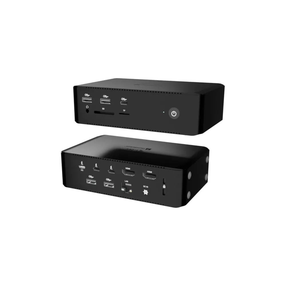 Stacja dokująca i-tec Thunderbolt5 Quattro Display Docking Station TB5QUATTRODOCKPD - 5x USB, 2.5 GLAN, PD 140W, Czarna