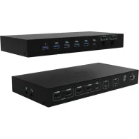 Stacja dokująca i-tec USB-C KVM Dock PRO Three Hosts C31KVMDOCKPDPRO - Dual Video, 2x PD max 92W, Czarna