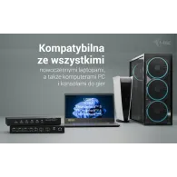 Stacja dokująca i-tec USB-C KVM Dock PRO Three Hosts C31KVMDOCKPDPRO - Dual Video, 2x PD max 92W, Czarna