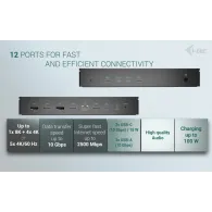 Stacja dokująca i-tec Universal 5x 4K/60Hz Display Docking Station CA5MONITORDOCKPD - PD 100W, Czarna