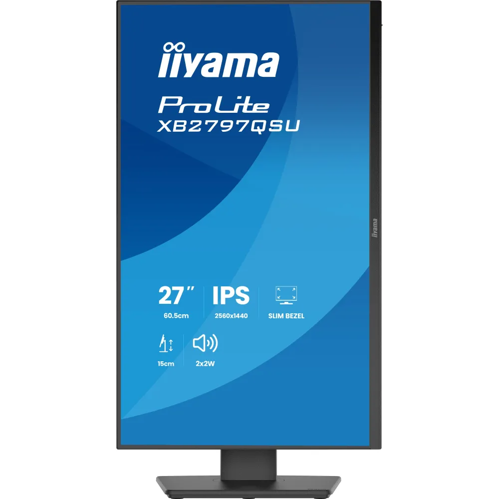 Monitor iiyama ProLite XB2797QSU-B1 - 27"/2560x1440 (QHD)/75Hz/IPS/1 ms/pivot/Czarny - zdjęcie