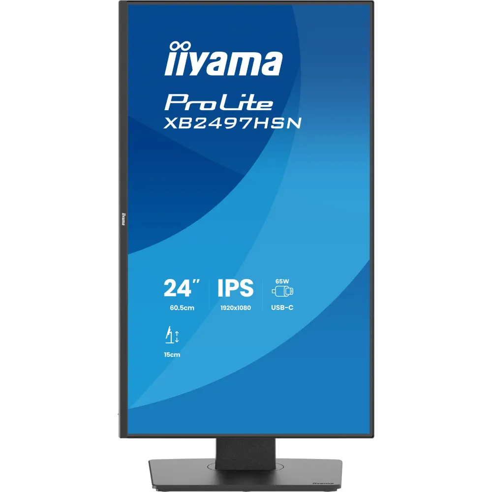 Monitor iiyama ProLite XB2497HSN-B1 - 23,8"/1920x1080 (Full HD)/100Hz/IPS/1 ms/pivot/USB-C/Czarny - zdjęcie