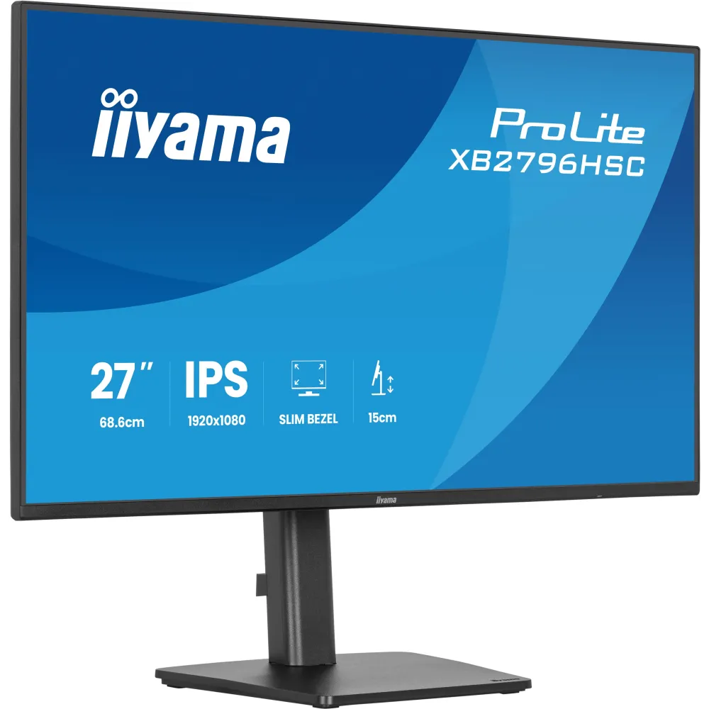 Monitor iiyama ProLite XB2796HSC-B1 - 27"/1920x1080 (Full HD)/144Hz/IPS/3 ms/pivot/USB-C/Czarny