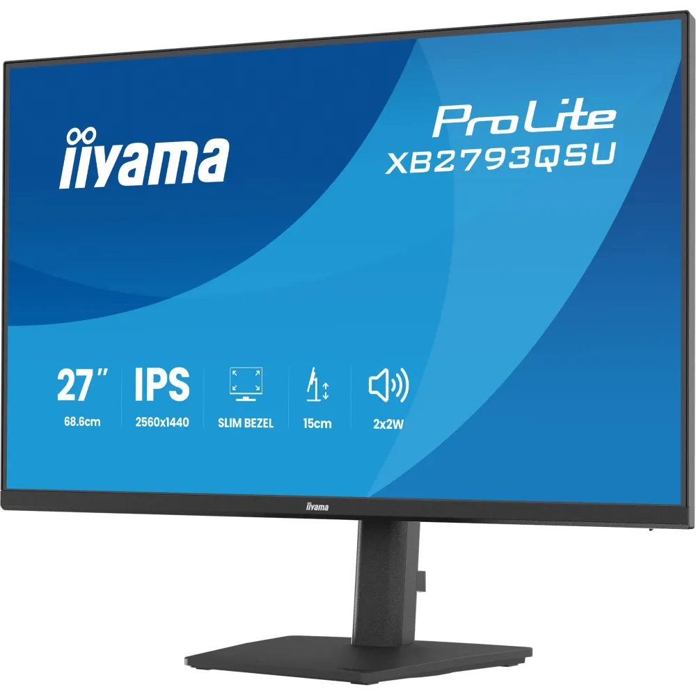 Monitor iiyama ProLite XB2793QSU-B1 - 27"/2560x1440 (QHD)/75Hz/IPS/pivot/Czarny