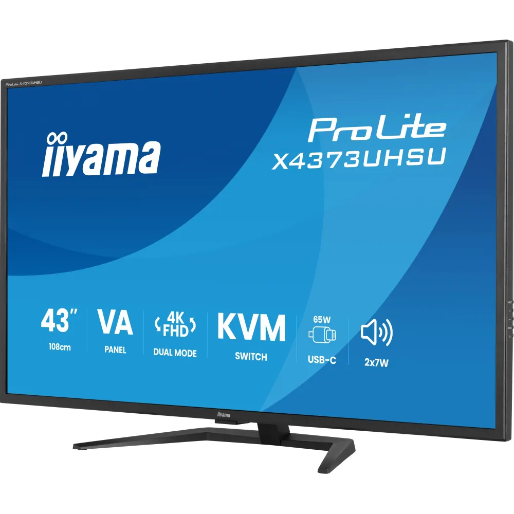 Monitor iiyama ProLite X4373UHSU-B2 - 42,5"/3840x2160 (4K)/60Hz/VA/HDR/3 ms/USB-C/Czarny - zdjęcie