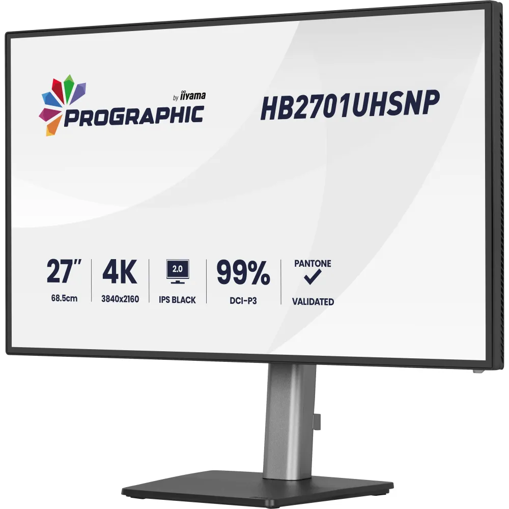 Monitor iiyama ProGraphic HB2701UHSNP-B1 - 27"/3840x2160 (4K)/60Hz/IPS Black 2.0/HDR/4 ms/pivot/Czarny - zdjęcie