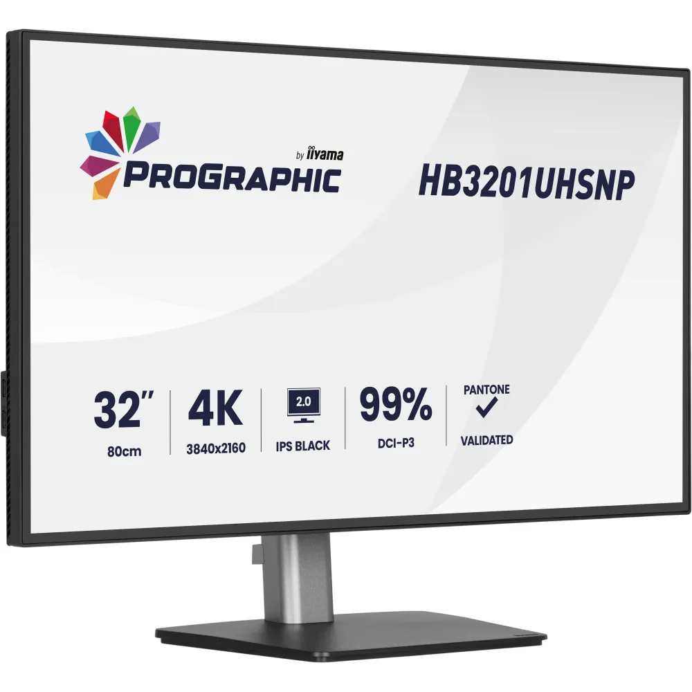 Zdjęcie produktu Monitor iiyama ProGraphic HB3201UHSNP-B1 - 31,5"/3840x2160 (4K)/60Hz/IPS Black 2.0/HDR/4 ms/pivot/Czarny