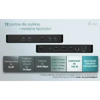 Stacja dokująca i-tec USB-C Intelligent Triple Display Docking Station C31INTGTRI4KDOCPD - PD 100W