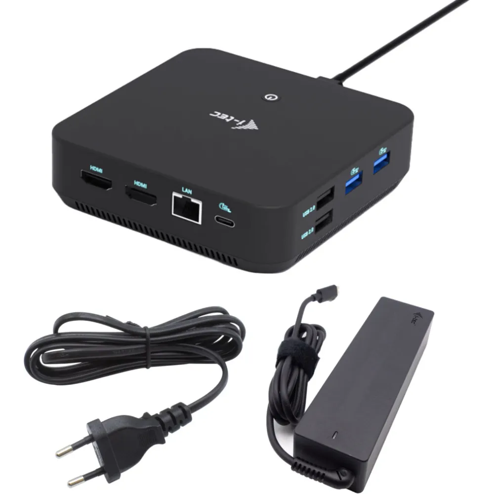 Stacja dokująca i-tec USB-C DP Dual HDMI Docking Station C31TRIVIDPRO100W - PD 100 W, i-tec Universal Charger 100W