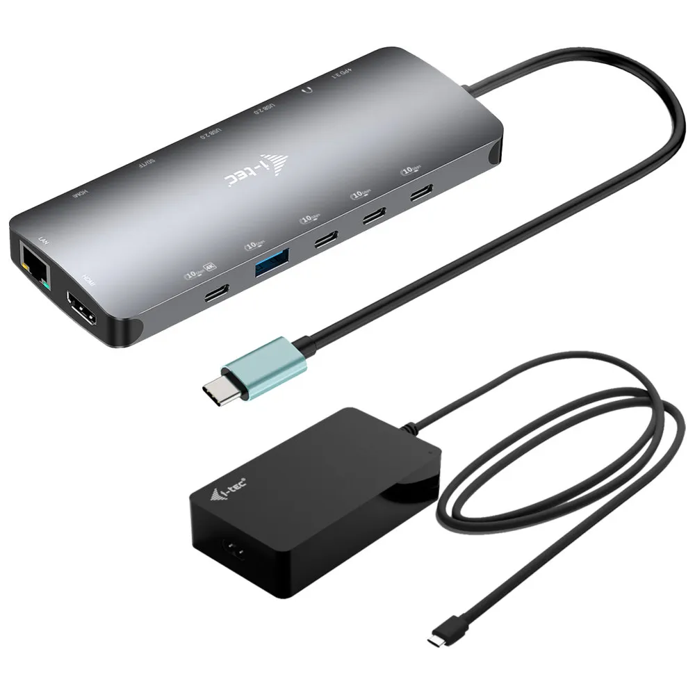Stacja dokująca i-tec USB-C Metal Nano 3x Display Dock C31NANOTRIPLED140 - PD 140W, i-tec Universal Charger 140 W