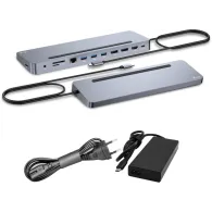 Stacja dokująca i-tec USB-C Metal Ergonomic 3x 4K Display Docking Station C31FLAT2PDPRO100W - PD 100 W, Zasilacz 100 W