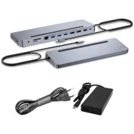 Stacja dokująca i-tec USB-C Metal Ergonomic 3x 4K Display Docking Station C31FLAT2PDPRO100W - PD 100 W, Zasilacz 100 W