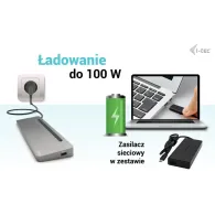 Stacja dokująca i-tec USB-C Metal Ergonomic 3x 4K Display Docking Station C31FLAT2PDPRO100W - PD 100 W, Zasilacz 100 W