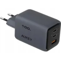 Ładowarka sieciowa AUKEY PA-C5 - 1x USB-A, 2x USB-C, Power Delivery 3.0 5A 100W, Szara