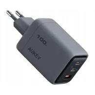 Ładowarka sieciowa AUKEY PA-C5 - 1x USB-A, 2x USB-C, Power Delivery 3.0 5A 100W, Szara